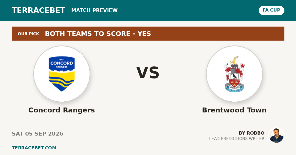 Concord Rangers vs Brentwood Town preview by Robbo for TerraceBet