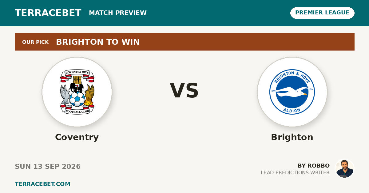 Coventry vs Brighton preview by Robbo for TerraceBet