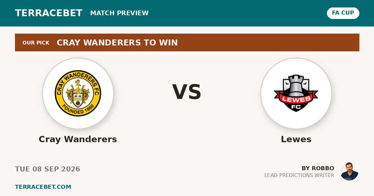 Cray Wanderers vs Lewes preview by Robbo for TerraceBet