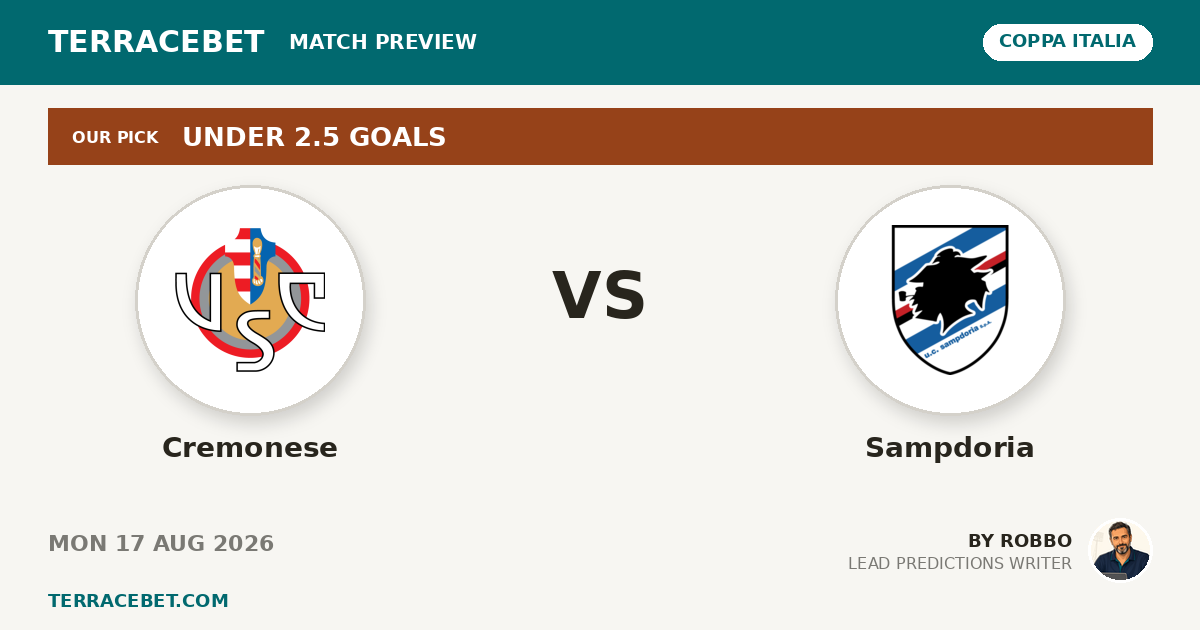 Cremonese vs Sampdoria preview by Robbo for TerraceBet