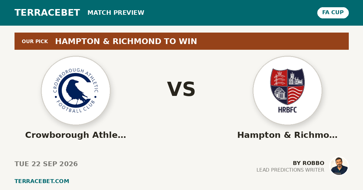 Crowborough Athletic vs Hampton & Richmond preview by Robbo for TerraceBet