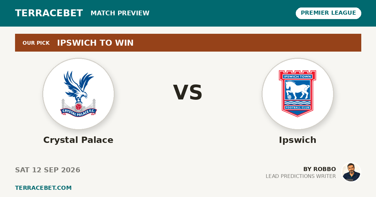 Crystal Palace vs Ipswich preview by Robbo for TerraceBet