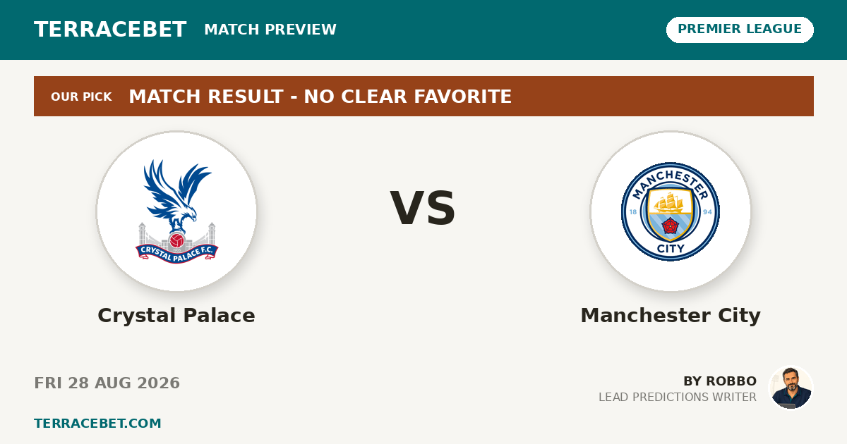 Crystal Palace vs Manchester City preview by Robbo for TerraceBet