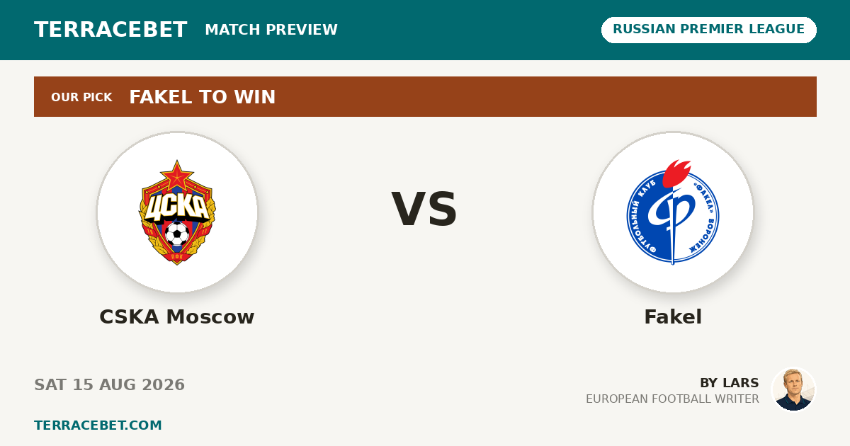 CSKA Moscow vs Fakel preview by Lars for TerraceBet
