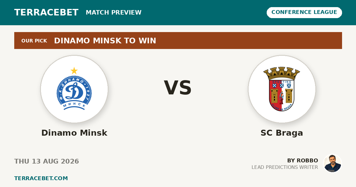 Dinamo Minsk vs SC Braga preview by Robbo for TerraceBet