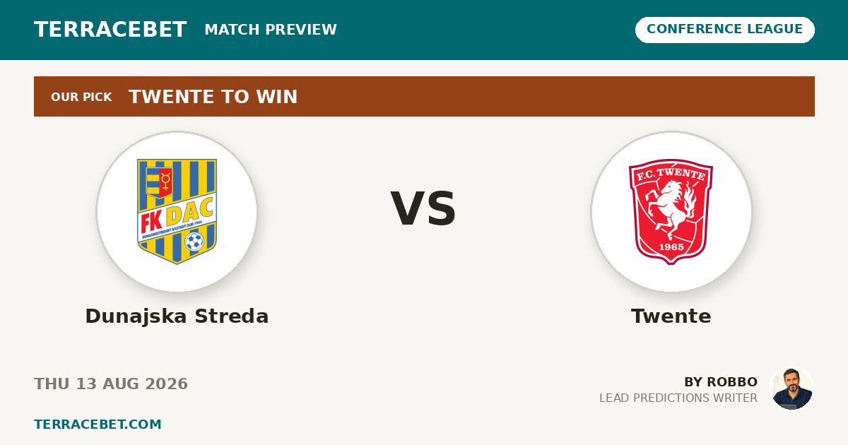 Dunajska Streda vs Twente preview by Robbo for TerraceBet