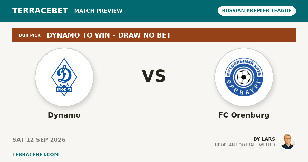 Dynamo vs FC Orenburg preview by Lars for TerraceBet