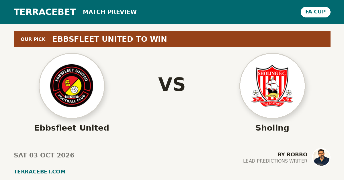 Ebbsfleet United vs Sholing preview by Robbo for TerraceBet