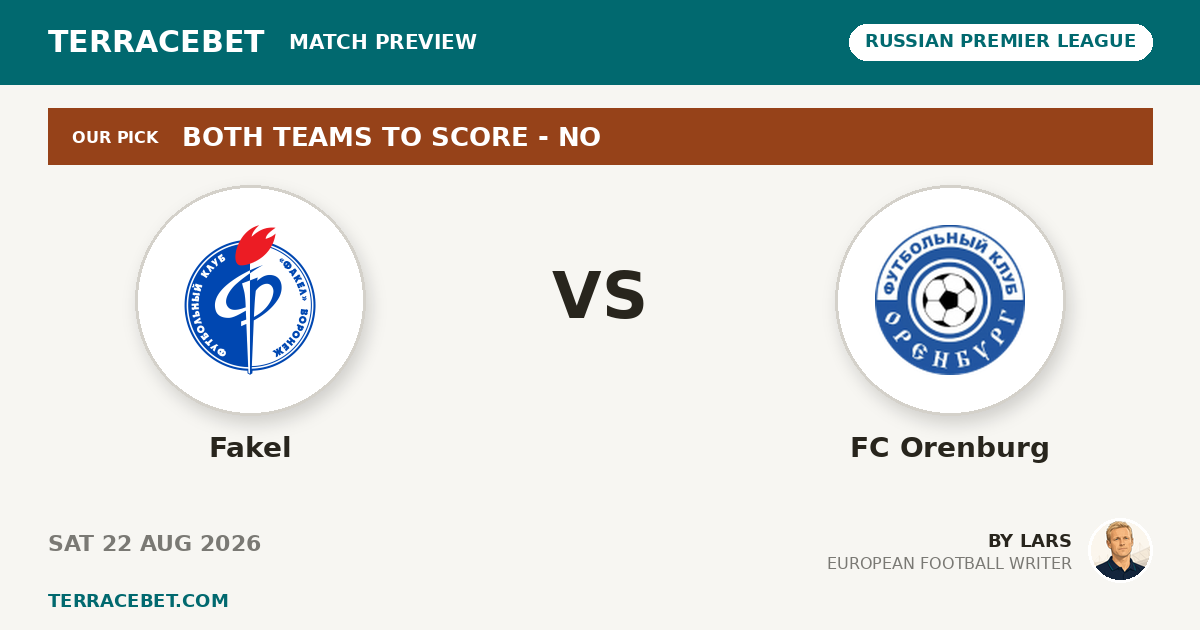 Fakel vs FC Orenburg preview by Lars for TerraceBet