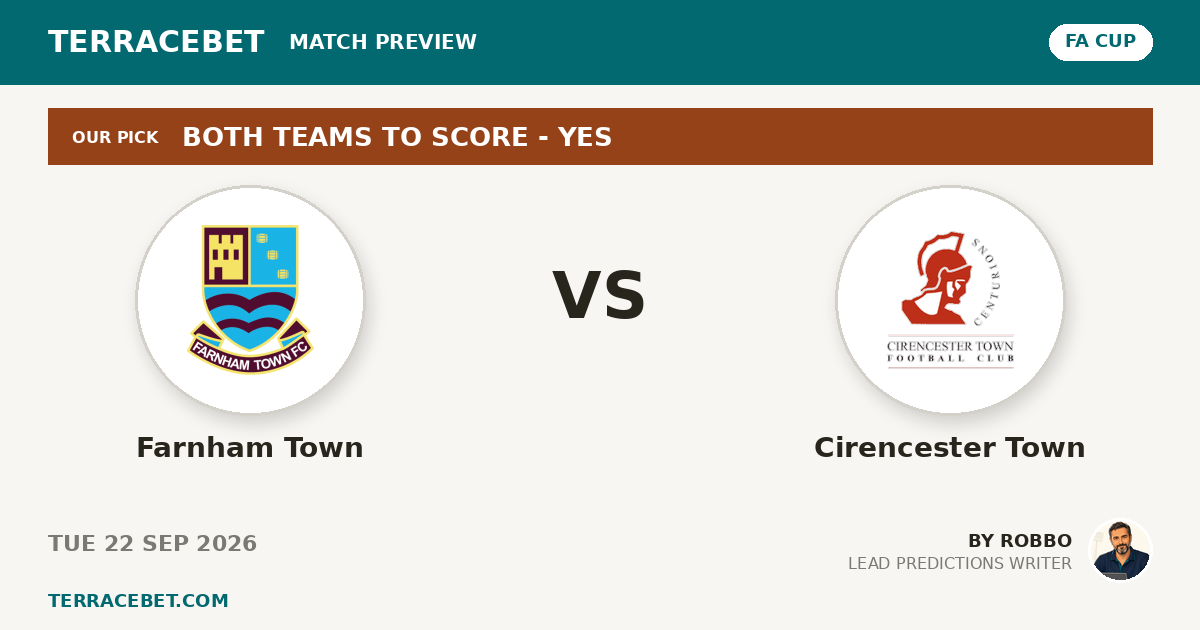 Farnham Town vs Cirencester Town preview by Robbo for TerraceBet