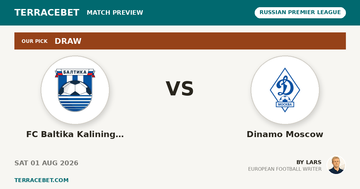 FC Baltika Kaliningrad vs Dinamo Moscow preview by Lars for TerraceBet