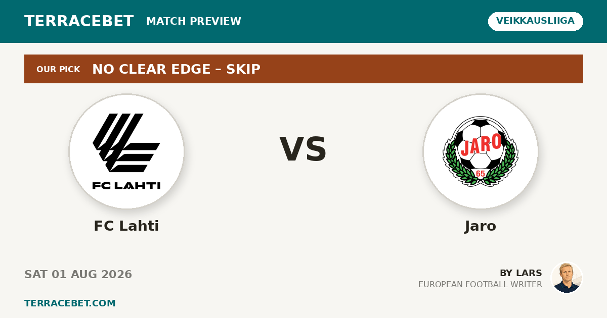 FC Lahti vs Jaro preview by Lars for TerraceBet