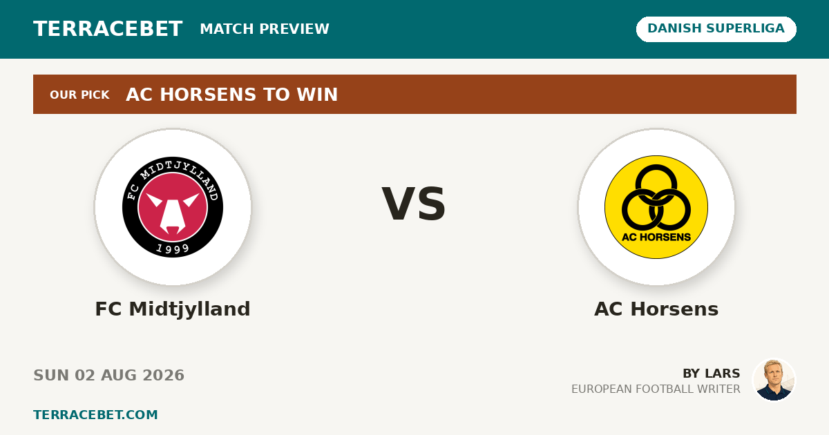 FC Midtjylland vs AC Horsens preview by Lars for TerraceBet