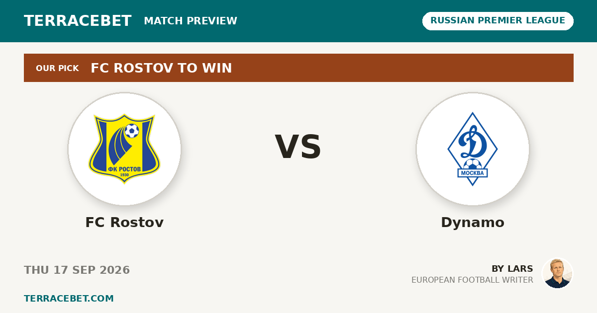 FC Rostov vs Dynamo preview by Lars for TerraceBet