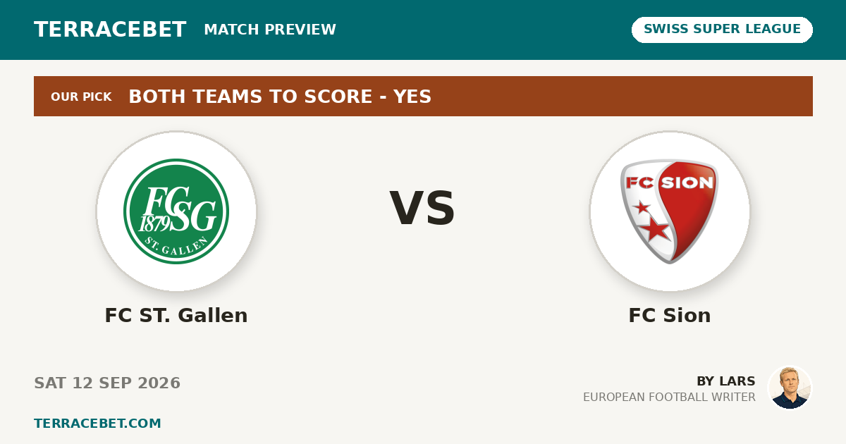 FC ST. Gallen vs FC Sion preview by Lars for TerraceBet