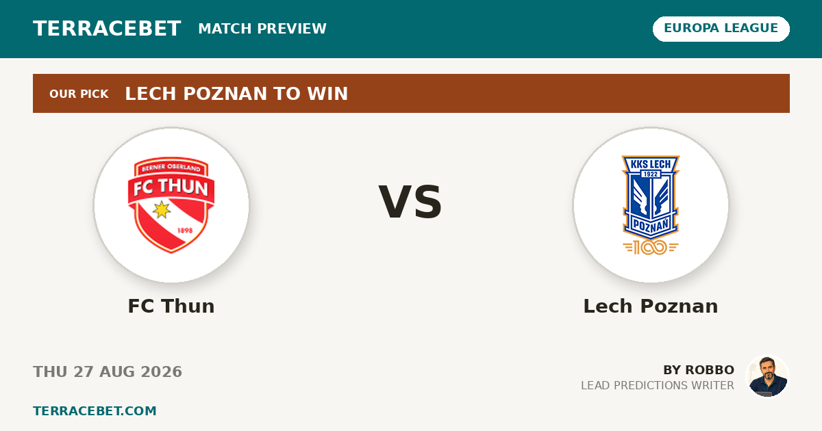 FC Thun vs Lech Poznan preview by Robbo for TerraceBet