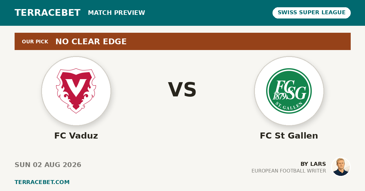 FC Vaduz vs FC St Gallen preview by Lars for TerraceBet