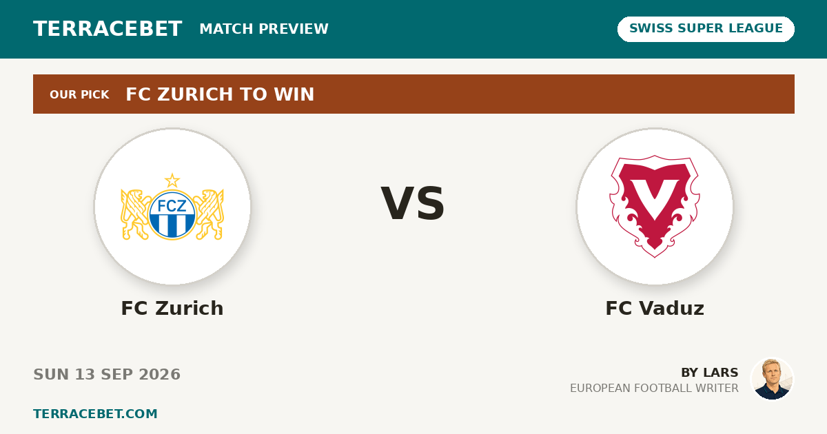 FC Zurich vs FC Vaduz preview by Lars for TerraceBet