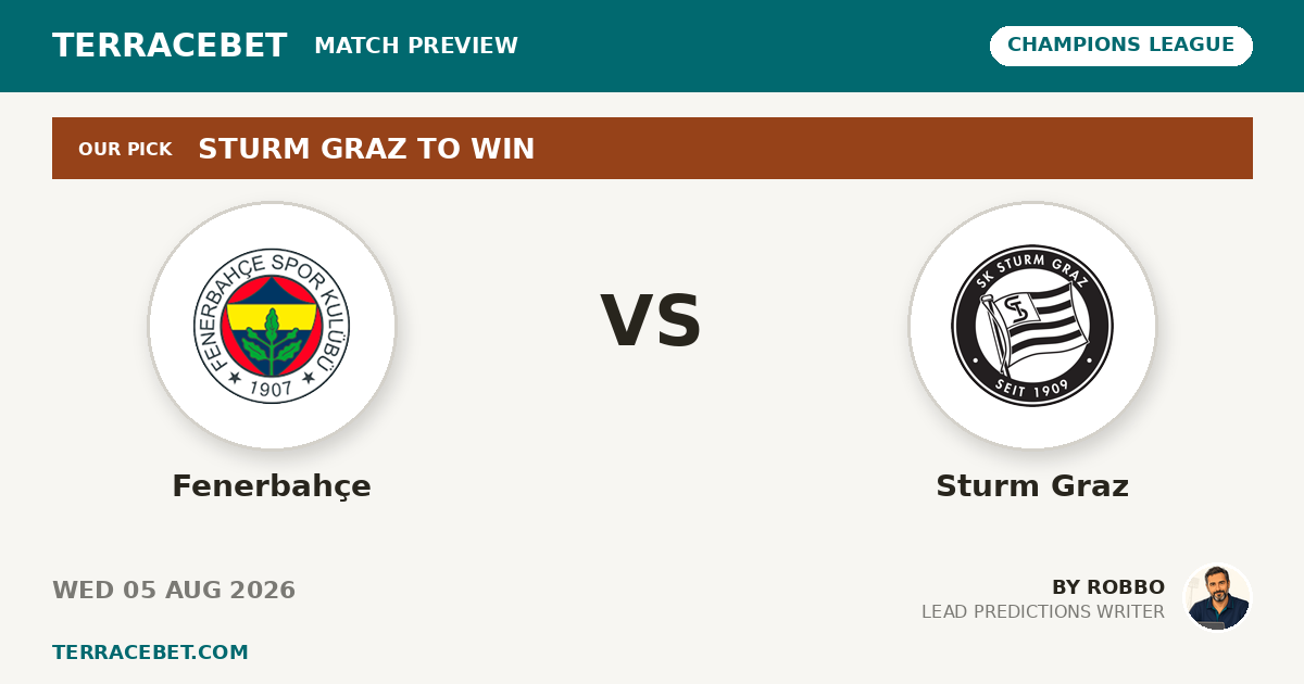 Fenerbahçe vs Sturm Graz preview by Robbo for TerraceBet