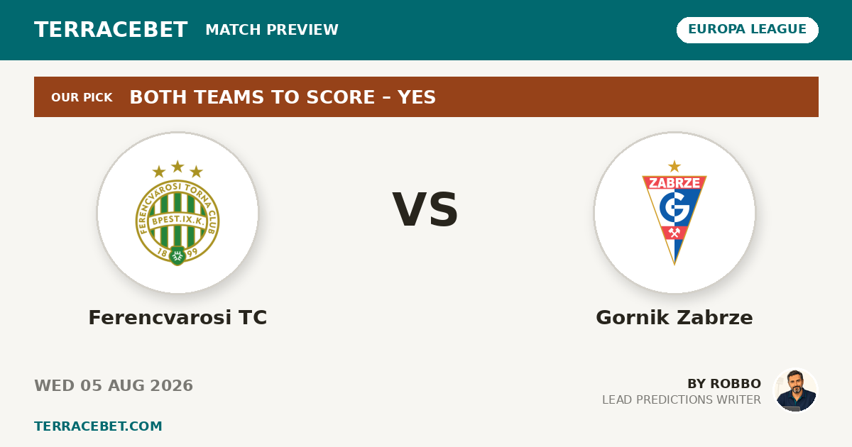 Ferencvarosi TC vs Gornik Zabrze preview by Robbo for TerraceBet