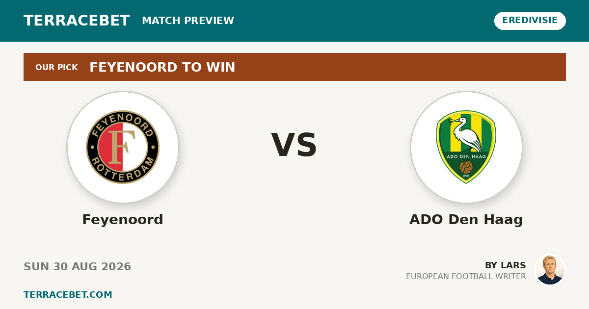 Feyenoord vs ADO Den Haag preview by Lars for TerraceBet