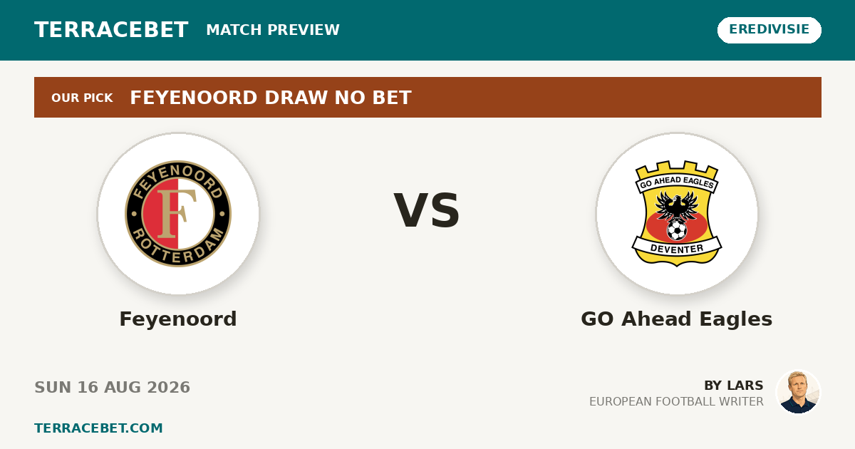 Feyenoord vs GO Ahead Eagles preview by Lars for TerraceBet