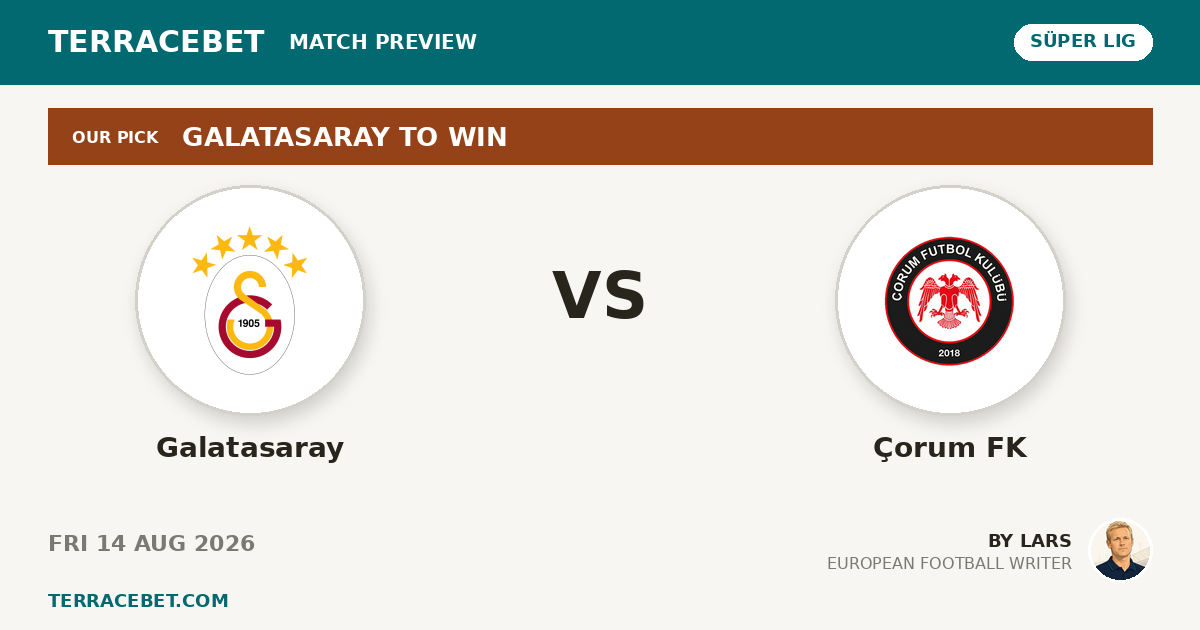 Galatasaray vs Çorum FK preview by Lars for TerraceBet