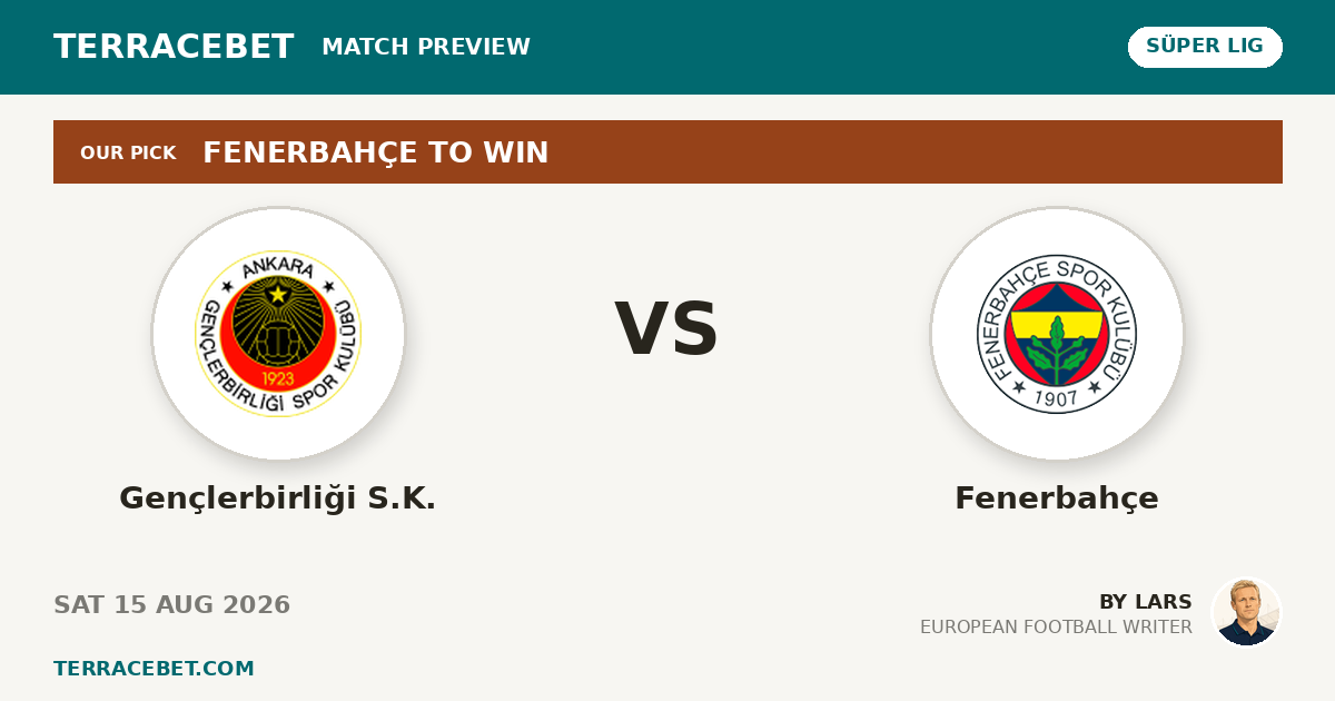 Gençlerbirliği S.K. vs Fenerbahçe preview by Lars for TerraceBet