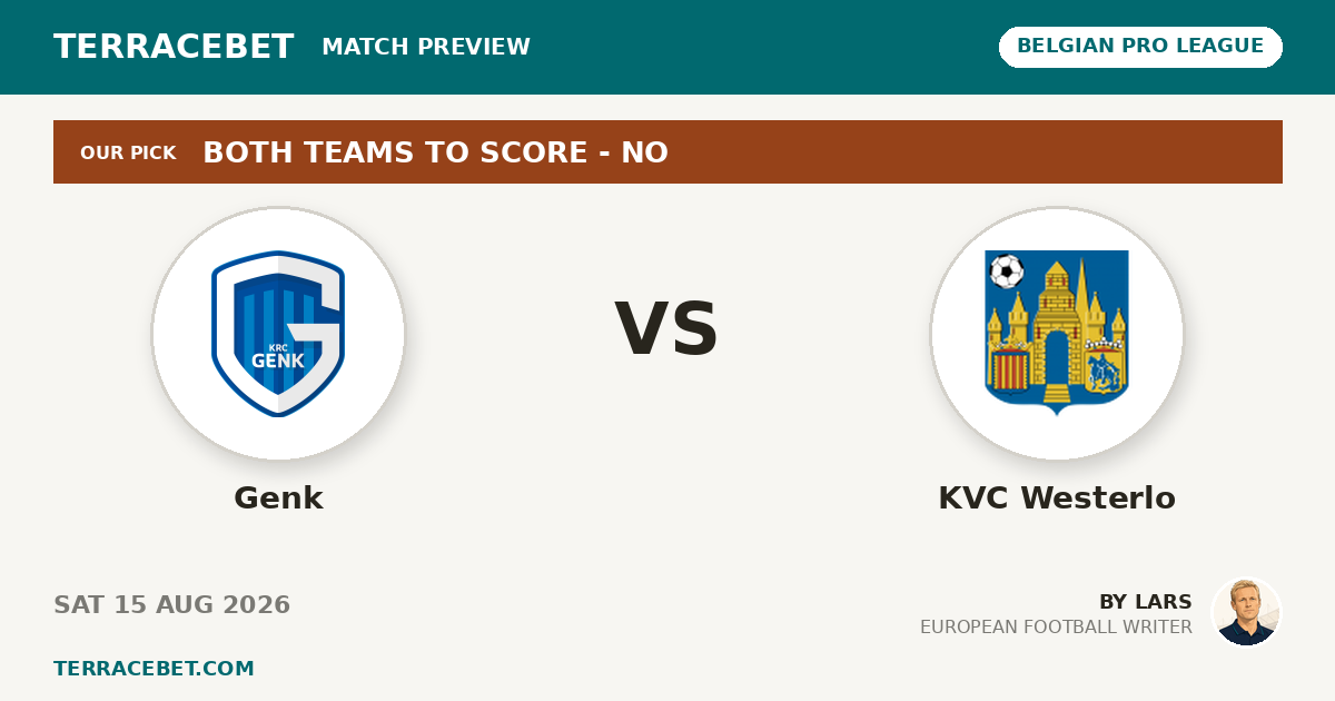 Genk vs KVC Westerlo preview by Lars for TerraceBet