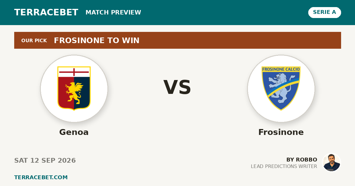 Genoa vs Frosinone preview by Robbo for TerraceBet