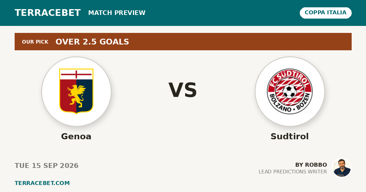 Genoa vs Sudtirol preview by Robbo for TerraceBet