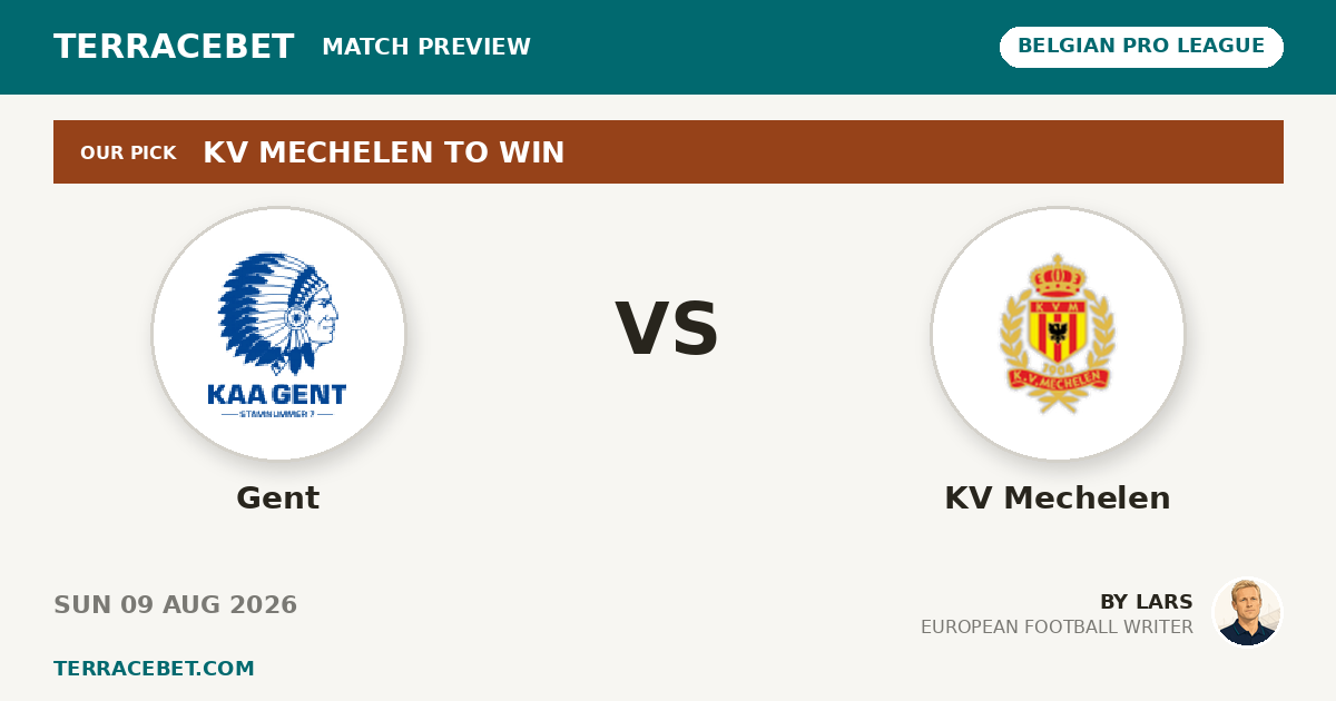 Gent vs KV Mechelen preview by Lars for TerraceBet