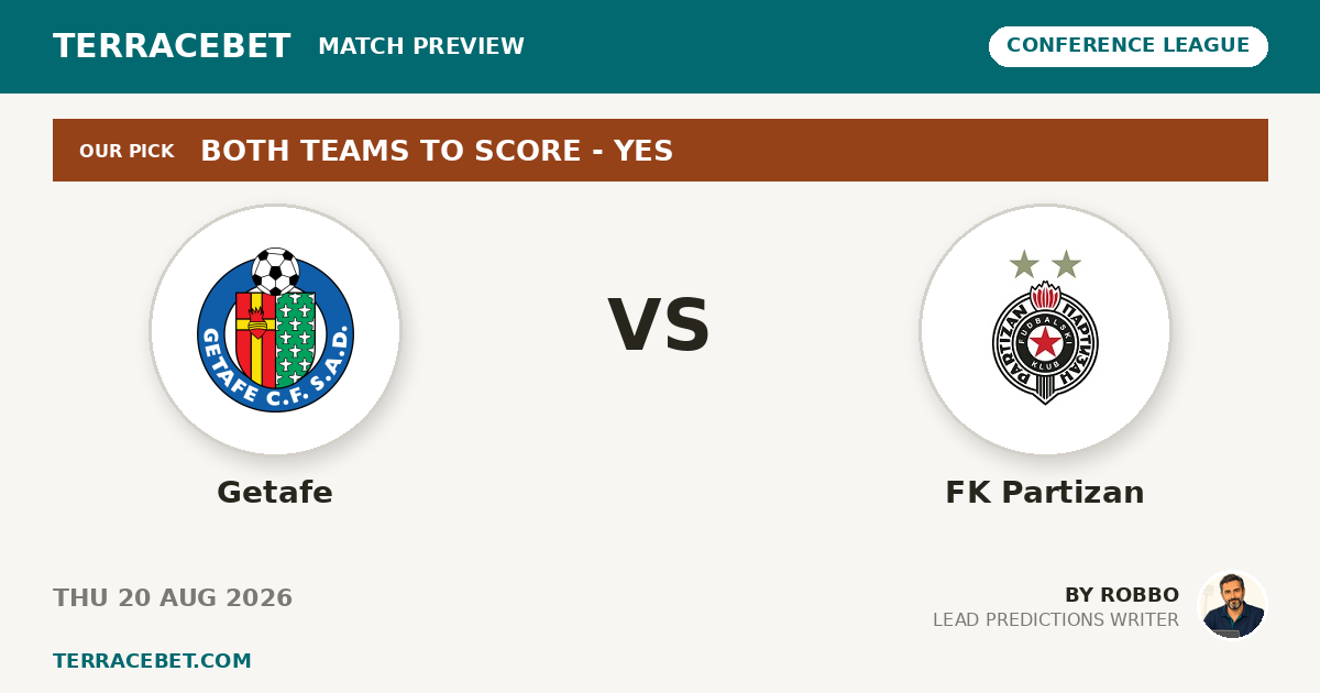 Getafe vs FK Partizan preview by Robbo for TerraceBet