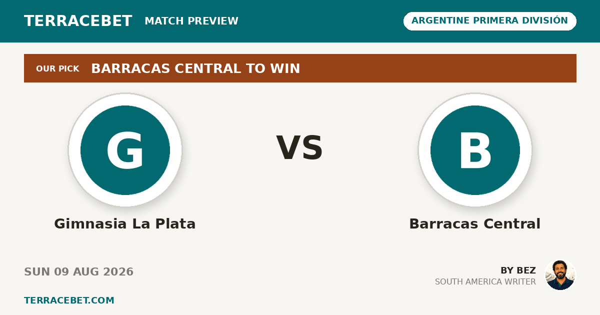 Gimnasia La Plata vs Barracas Central preview by Bez for TerraceBet