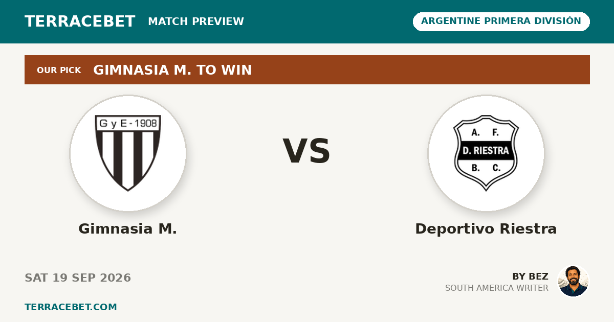 Gimnasia M. vs Deportivo Riestra preview by Bez for TerraceBet