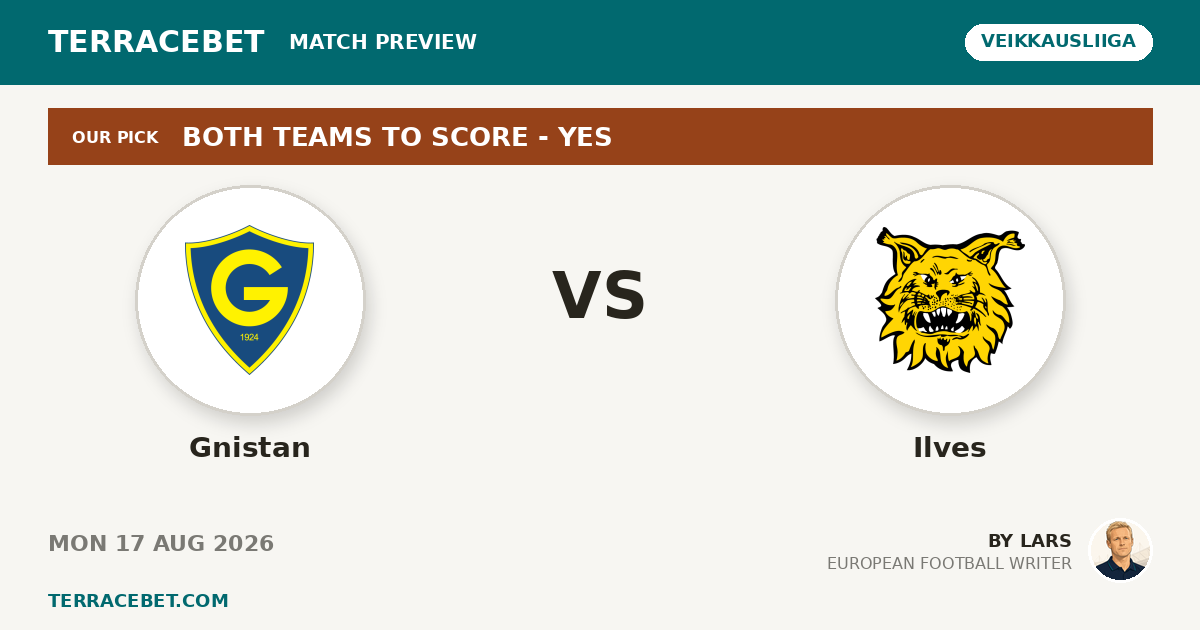 Gnistan vs Ilves preview by Lars for TerraceBet