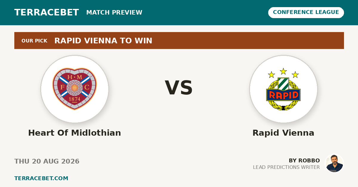 Heart Of Midlothian vs Rapid Vienna preview by Robbo for TerraceBet