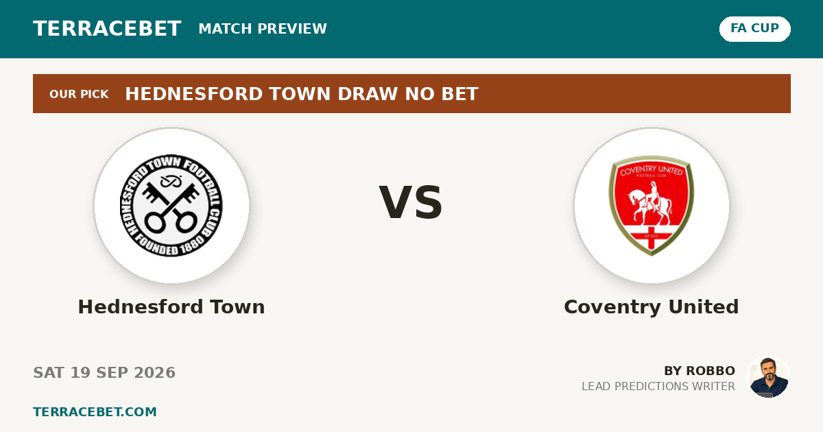 Hednesford Town vs Coventry United preview by Robbo for TerraceBet