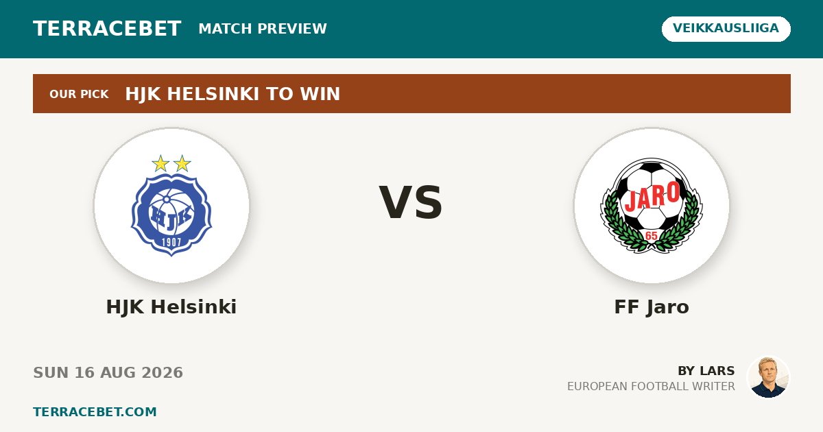 HJK Helsinki vs FF Jaro preview by Lars for TerraceBet