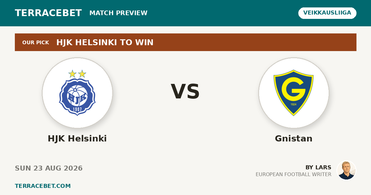 HJK Helsinki vs Gnistan preview by Lars for TerraceBet