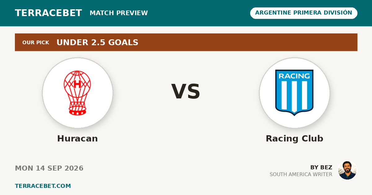 Huracan vs Racing Club preview by Bez for TerraceBet