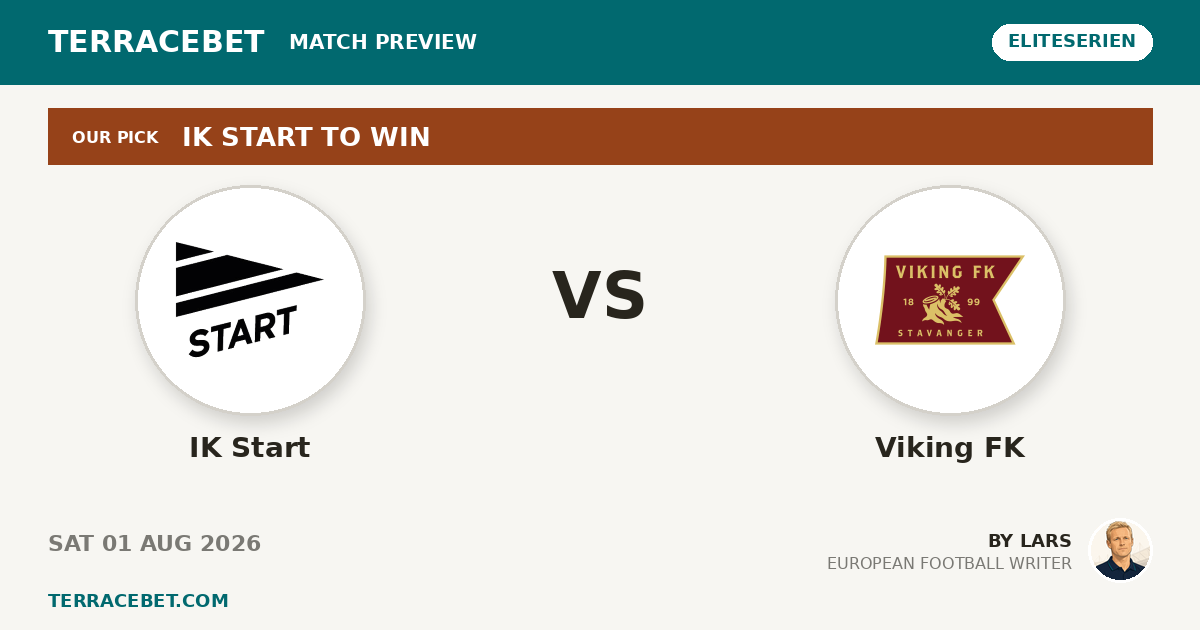 IK Start vs Viking FK preview by Lars for TerraceBet