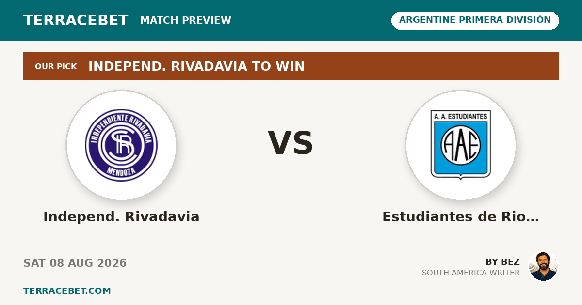 Independ. Rivadavia vs Estudiantes de Rio Cuarto preview by Bez for TerraceBet
