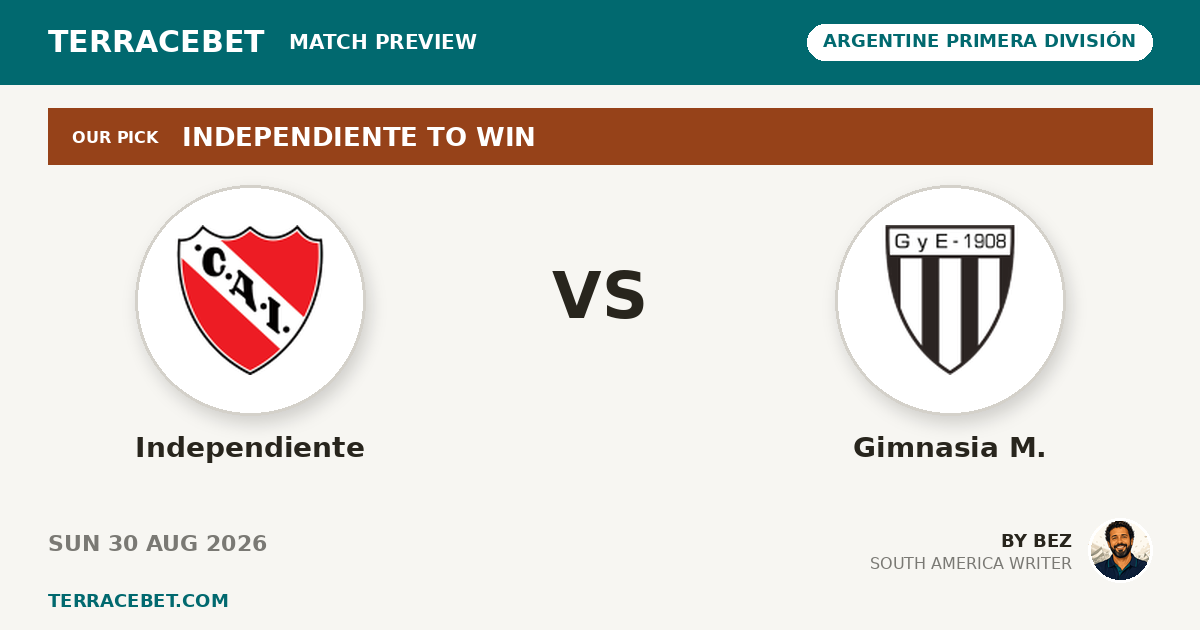Independiente vs Gimnasia M. preview by Bez for TerraceBet