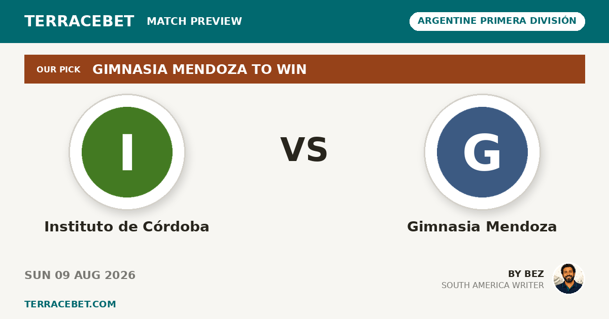 Instituto de Córdoba vs Gimnasia Mendoza preview by Bez for TerraceBet