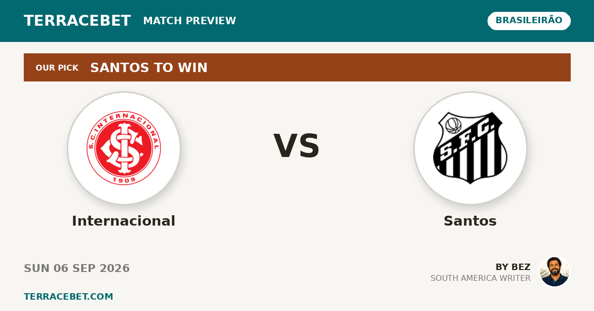Internacional vs Santos preview by Bez for TerraceBet