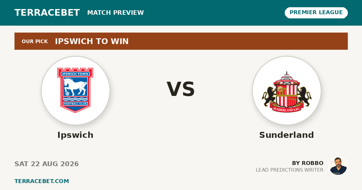 Ipswich vs Sunderland preview by Robbo for TerraceBet