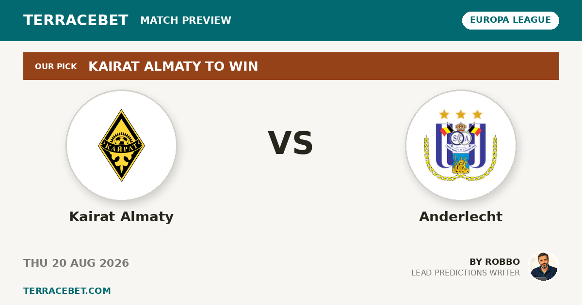 Kairat Almaty vs Anderlecht preview by Robbo for TerraceBet