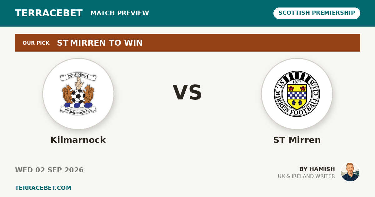 Kilmarnock vs ST Mirren preview by Hamish for TerraceBet