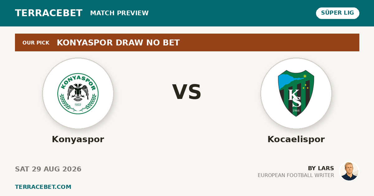 Konyaspor vs Kocaelispor preview by Lars for TerraceBet